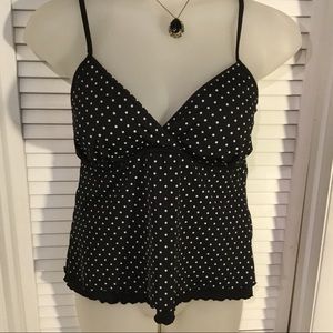 *SOLD**Trimshaper sz 16 polka dot ruffled tankini top.